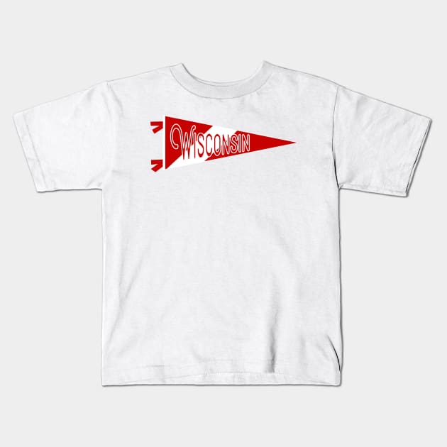 Wisconsin Pennant Kids T-Shirt by zsonn